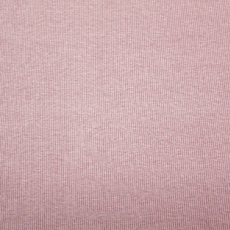 Cotton Elastane Ribbing in Pink