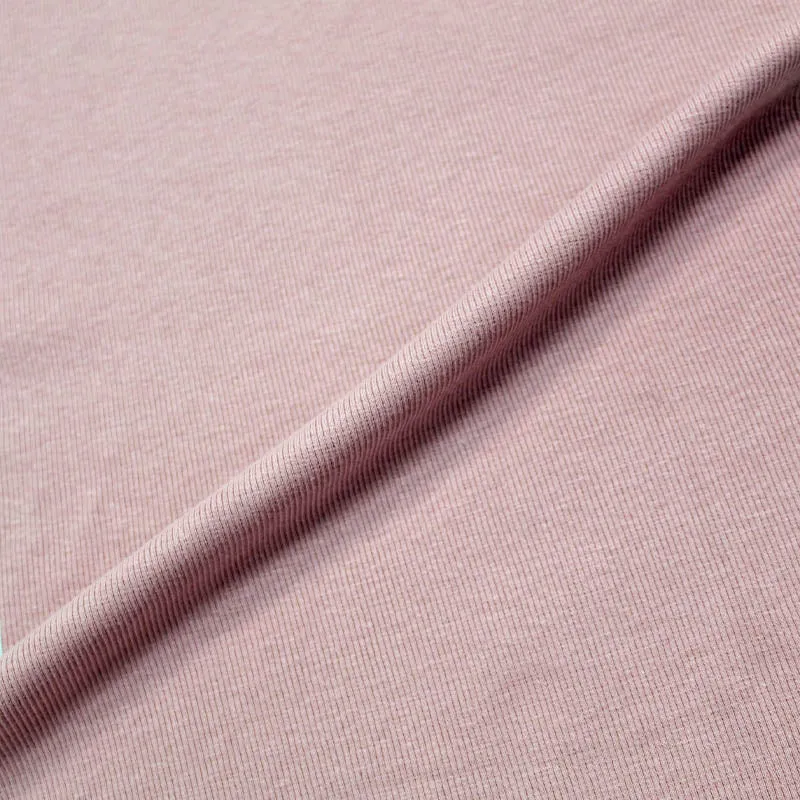 Cotton Elastane Ribbing in Pink