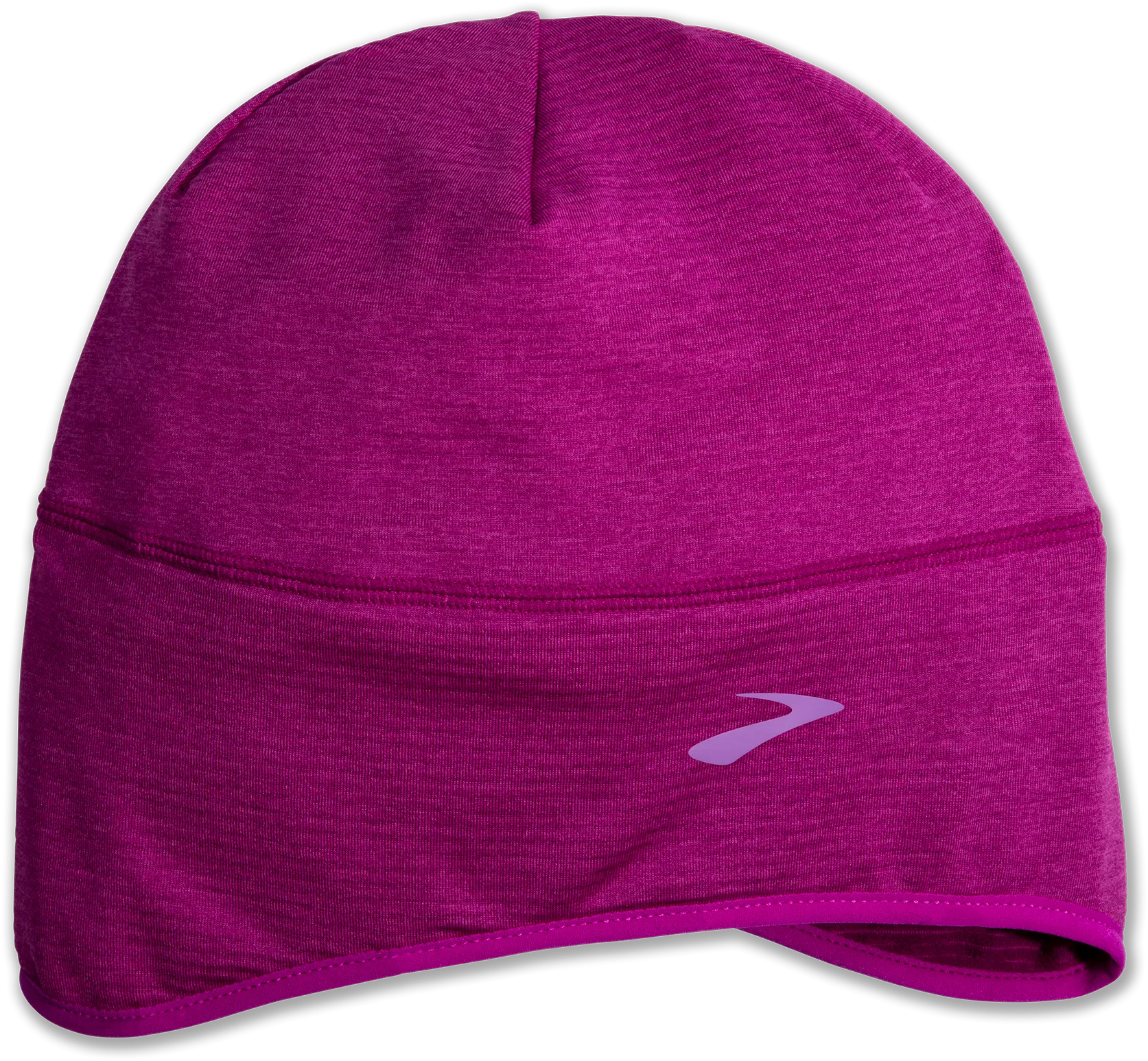 687 - Heather Magenta Notch Thermal Beanie