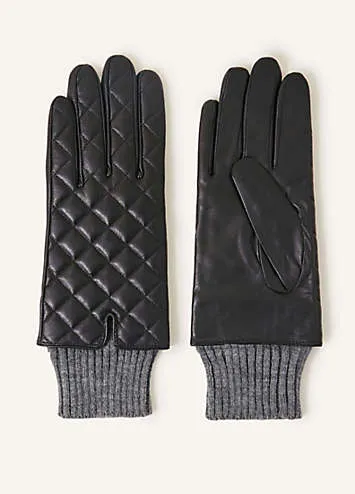 Accessorize Kaleidoscope Quilted Leather Gloves