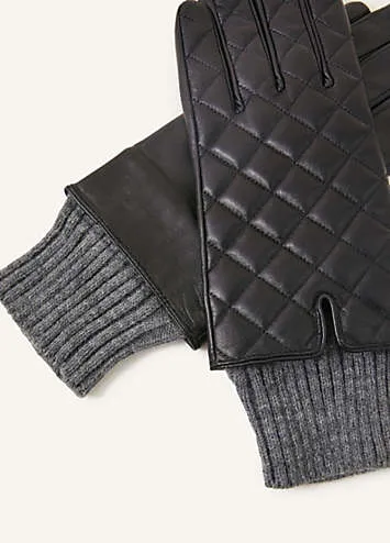 Accessorize Kaleidoscope Quilted Leather Gloves