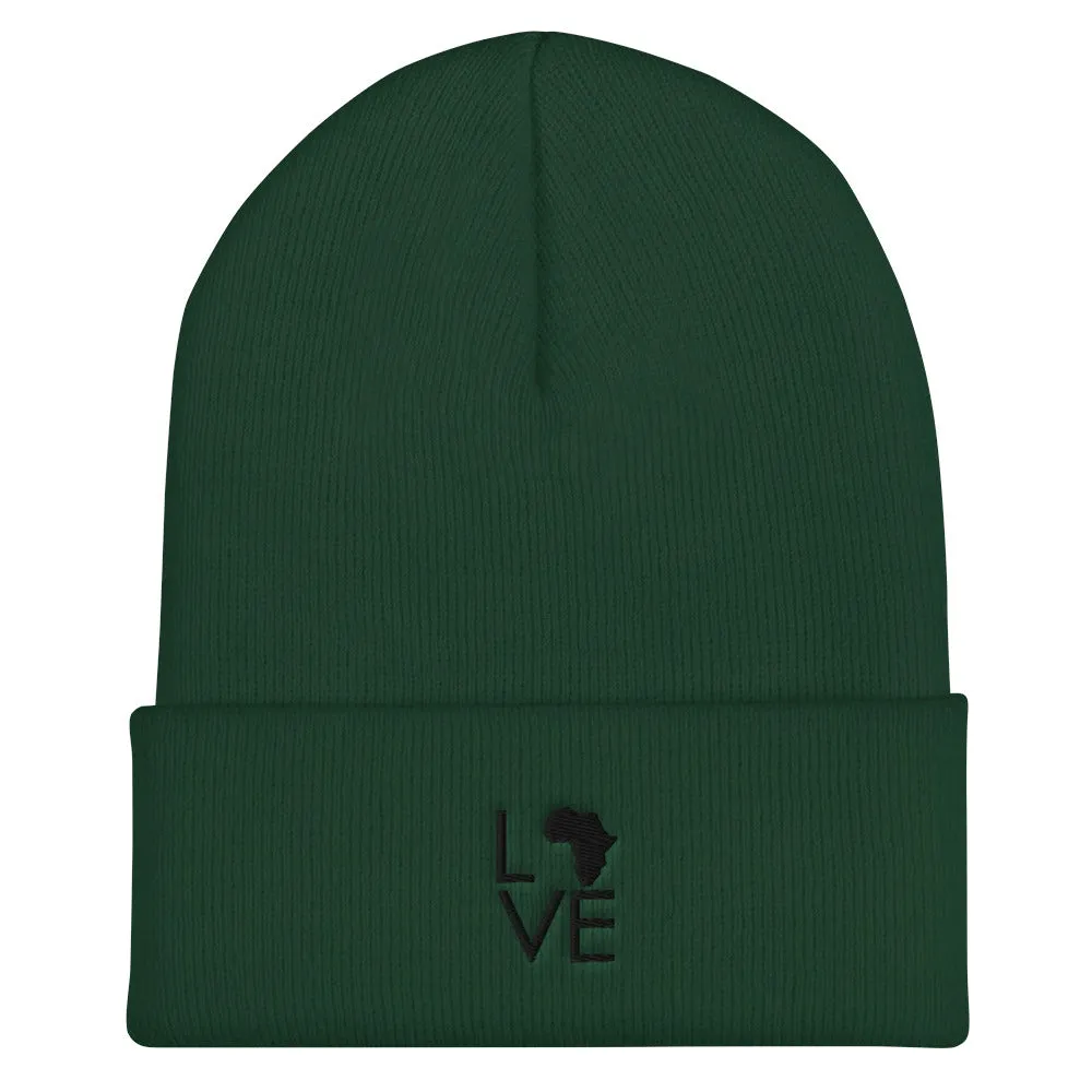 Africa Love Beanie with Cuffs