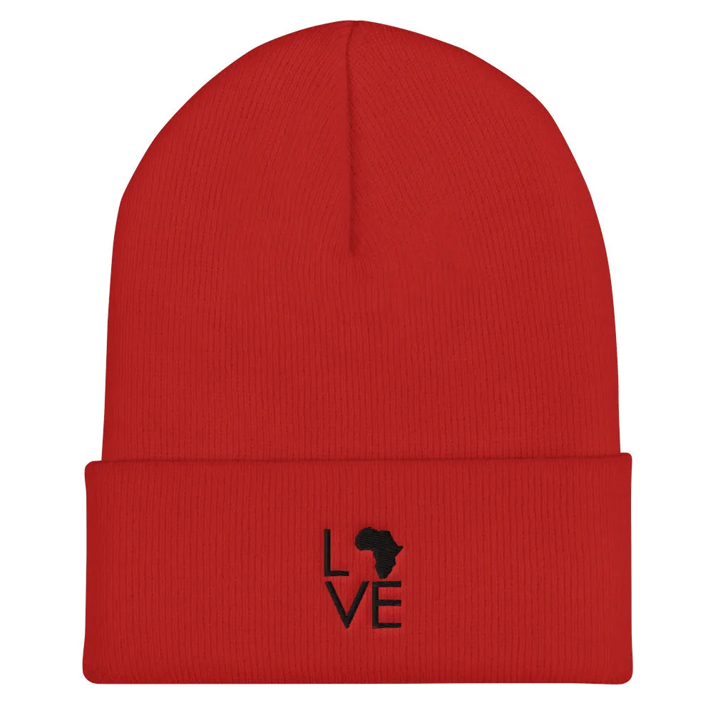 Africa Love Beanie with Cuffs