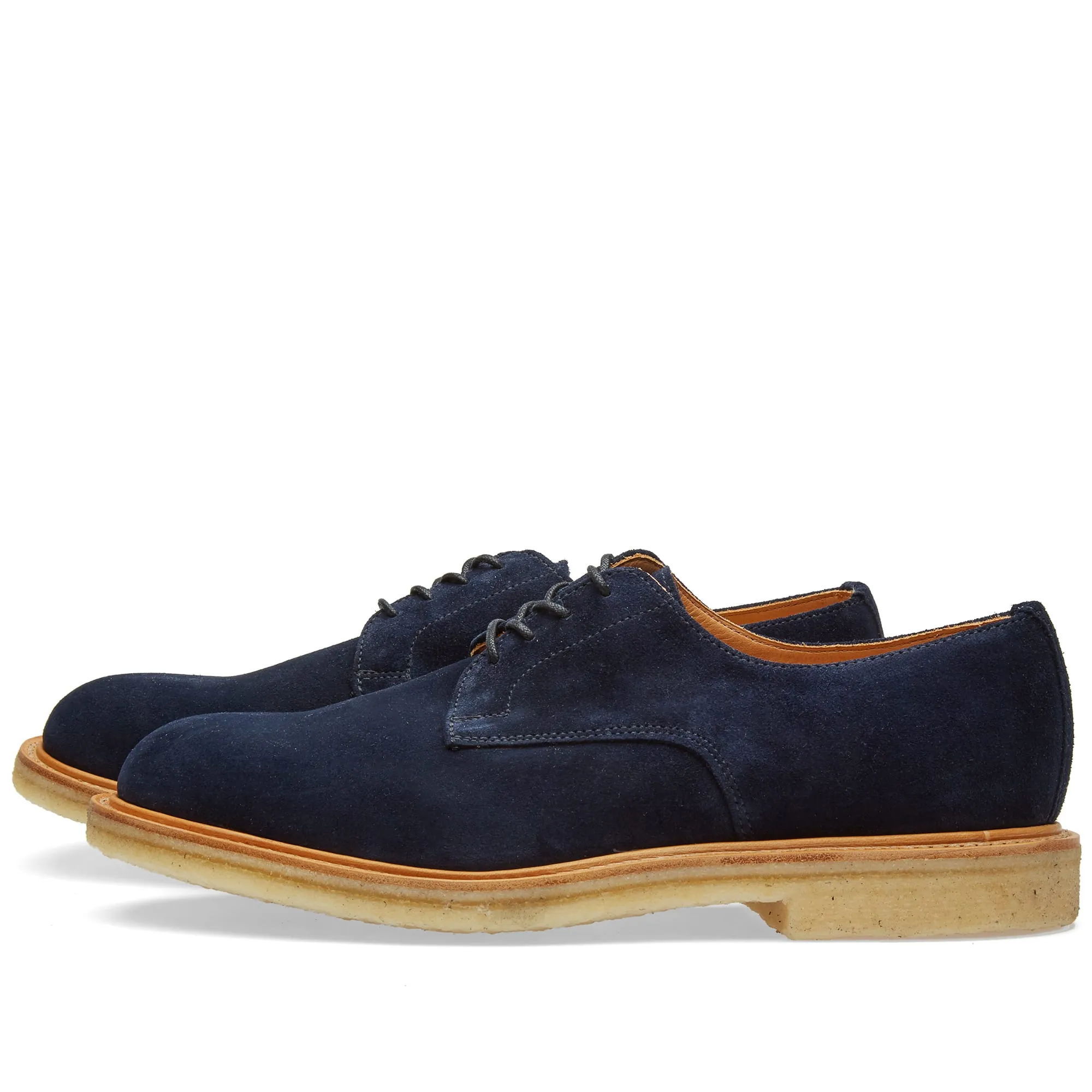 Navy Suede Gibson Shoe with Crepe Sole