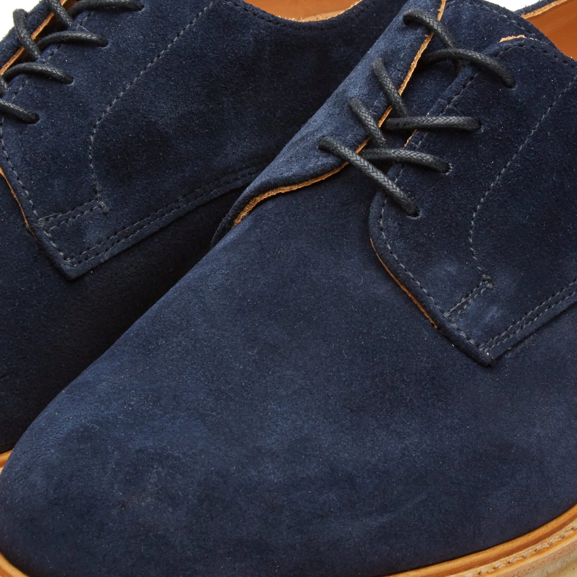 Navy Suede Gibson Shoe with Crepe Sole