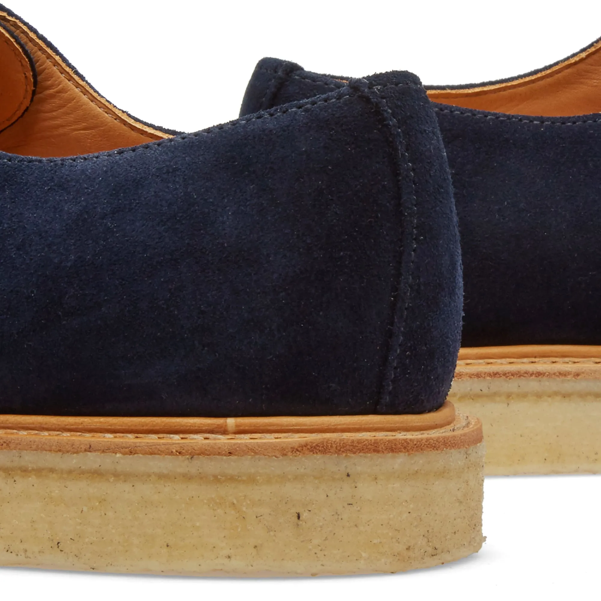 Navy Suede Gibson Shoe with Crepe Sole