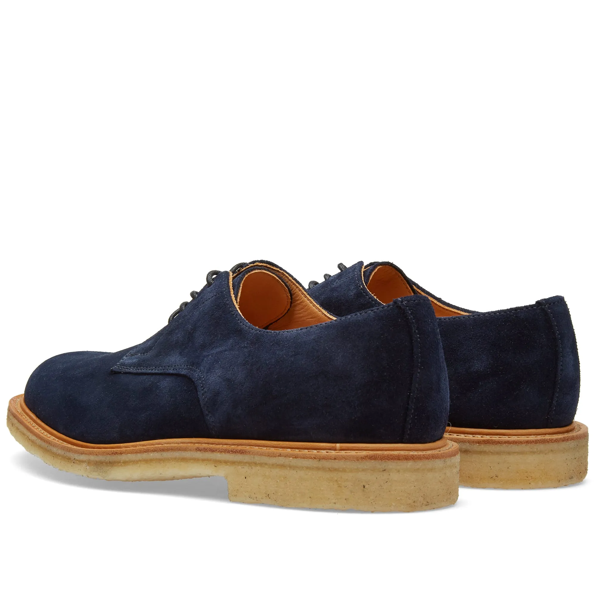 Navy Suede Gibson Shoe with Crepe Sole