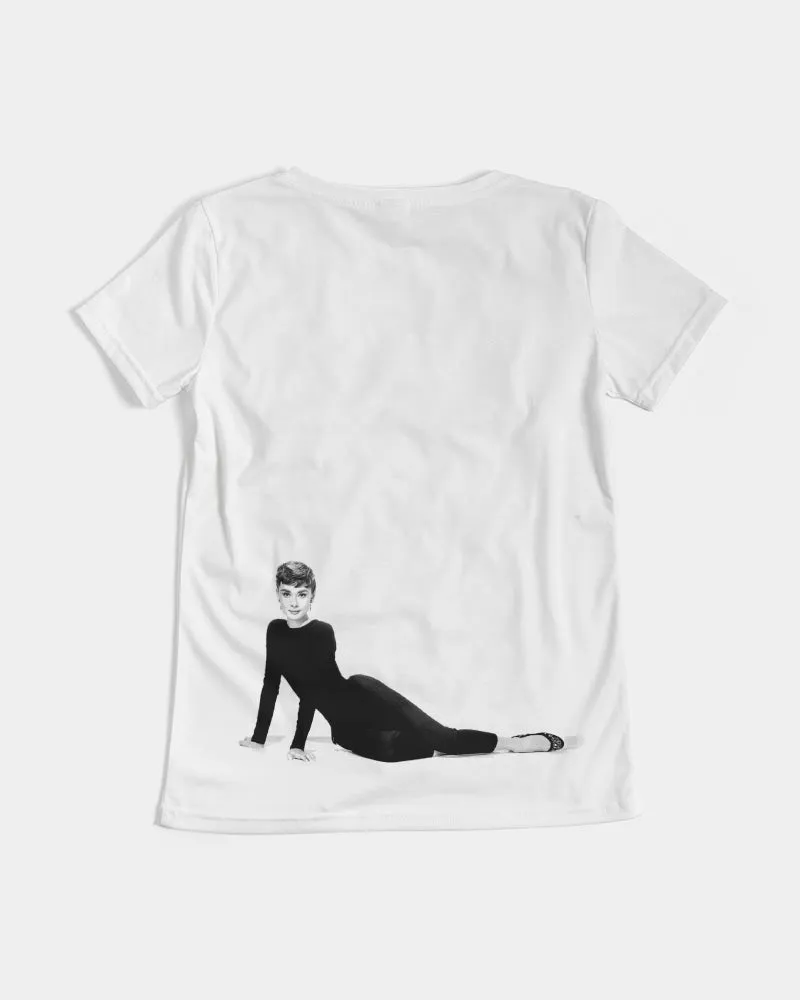 Audrey Hepburn V-Neck Tee by DOLLY's icon