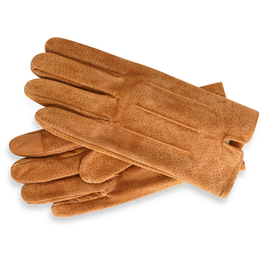 Barneys Originals Dark Tan Suede Gloves