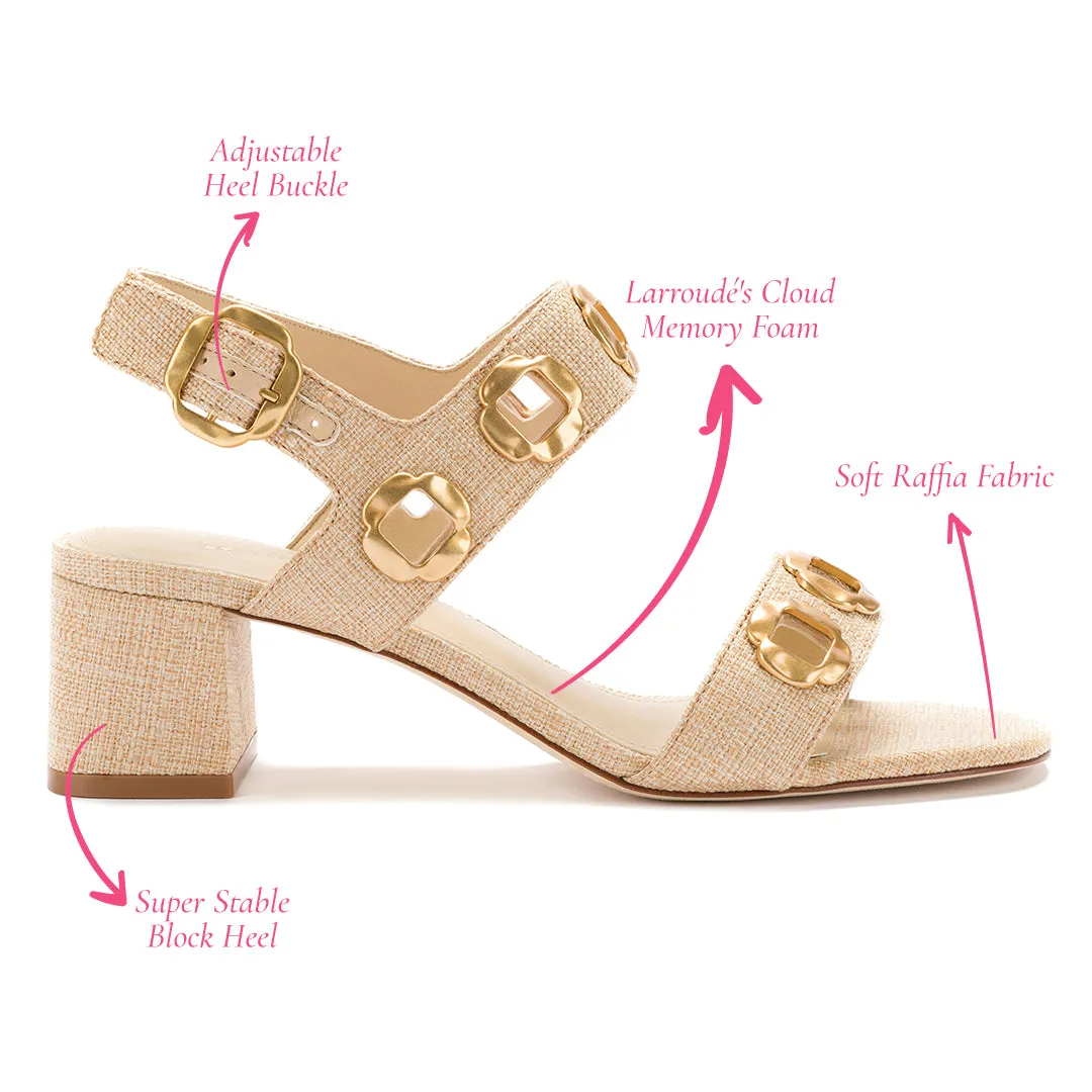 Beige Raffia Sandals