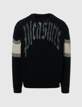 Black chunky knit sweater by PLEASURES TWITCH