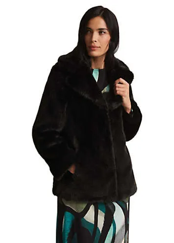 Black Faux Fur Coat