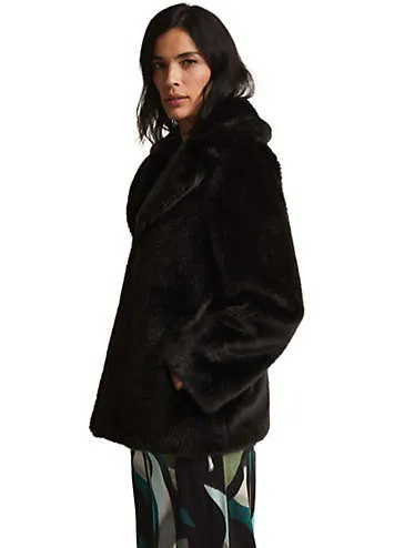 Black Faux Fur Coat