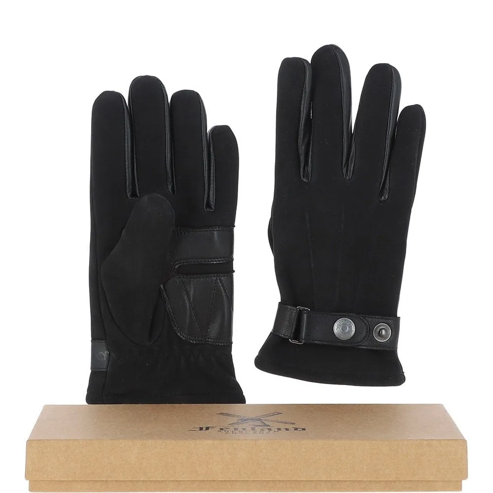 Black Fenland Suede Gloves - Style FEN-1003