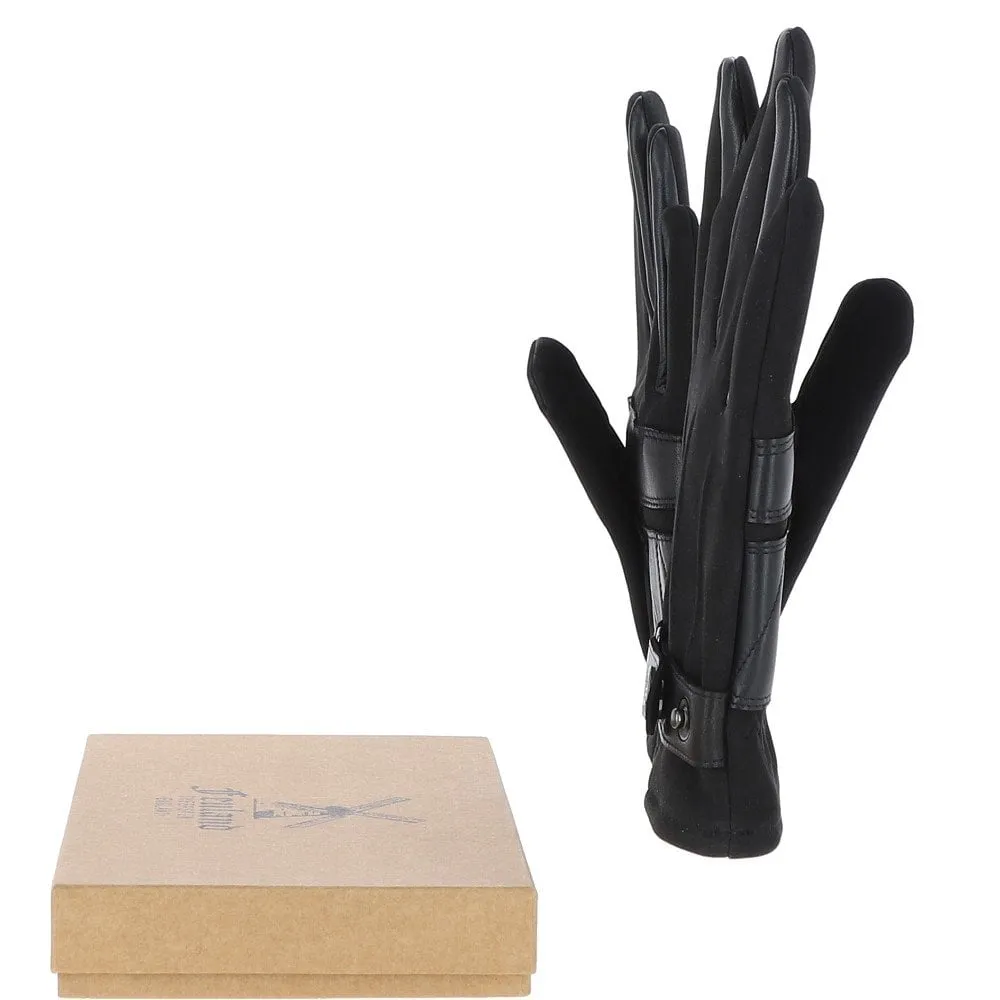 Black Fenland Suede Gloves - Style FEN-1003