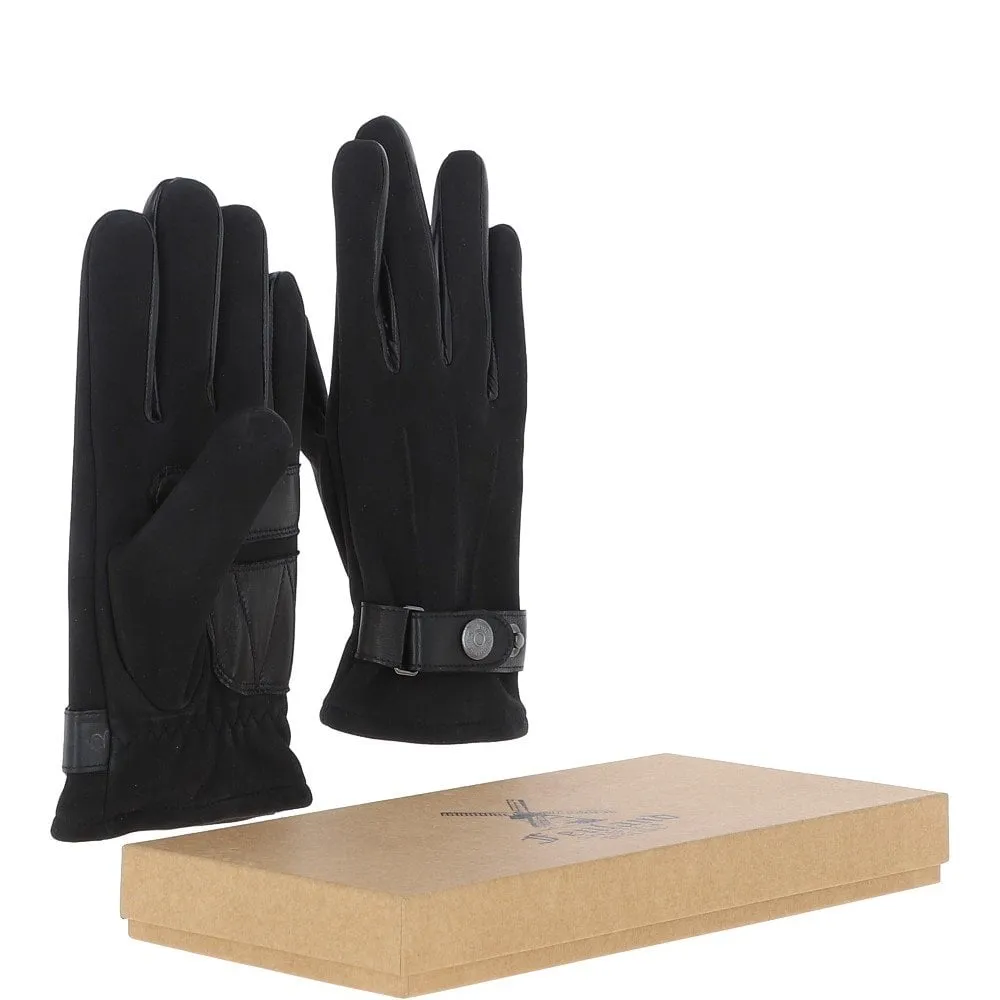 Black Fenland Suede Gloves - Style FEN-1003