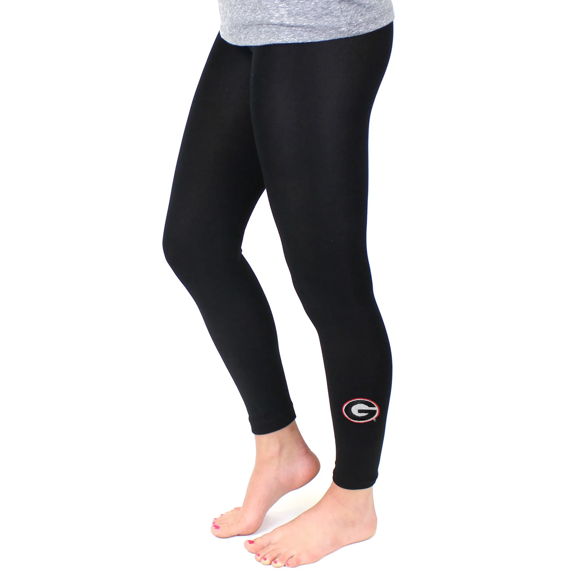 Black Georgia Bulldogs Fleece Leggings for Women