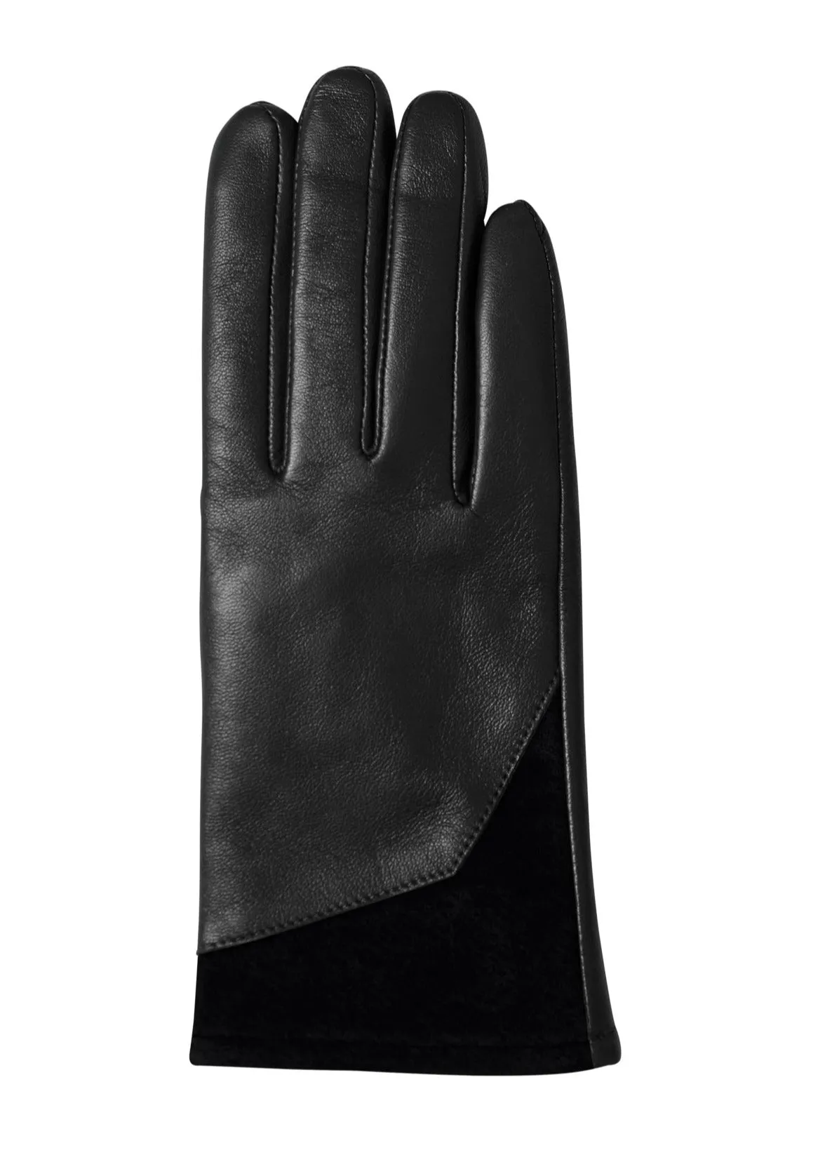 Black Jamila Leather + Suede Gloves