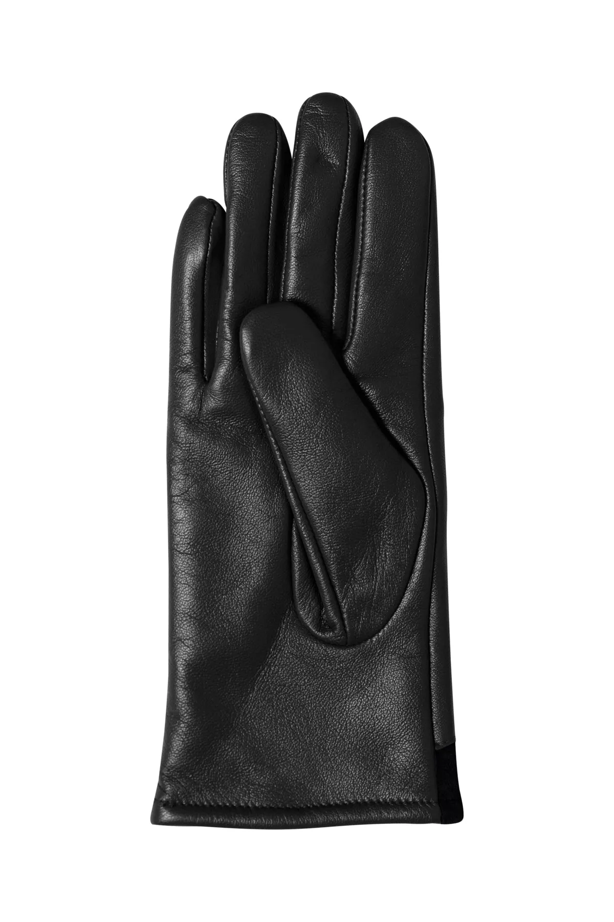 Black Jamila Leather + Suede Gloves