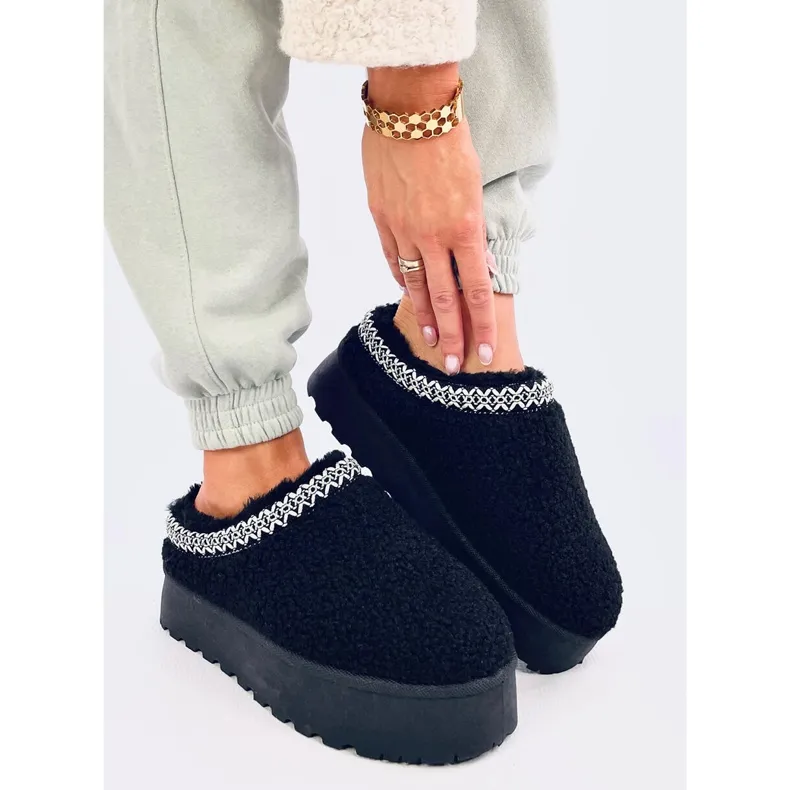 Black Lamb Fur Winter Boots