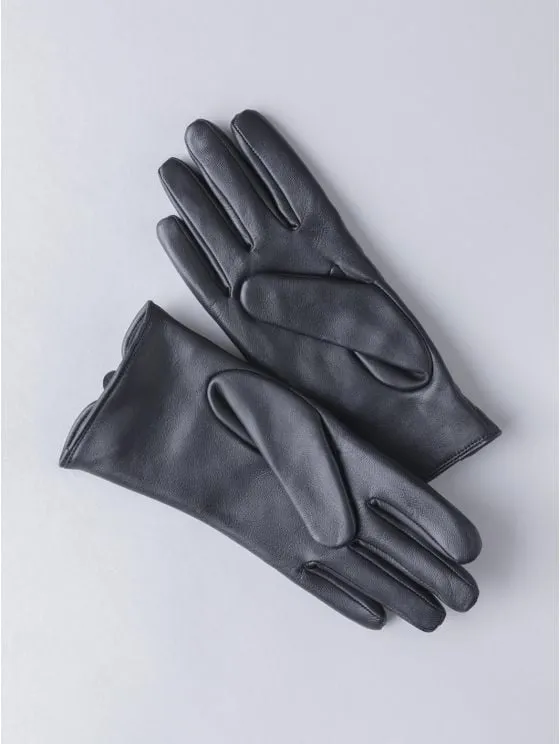 Black Tarn Leather Quilted Gloves