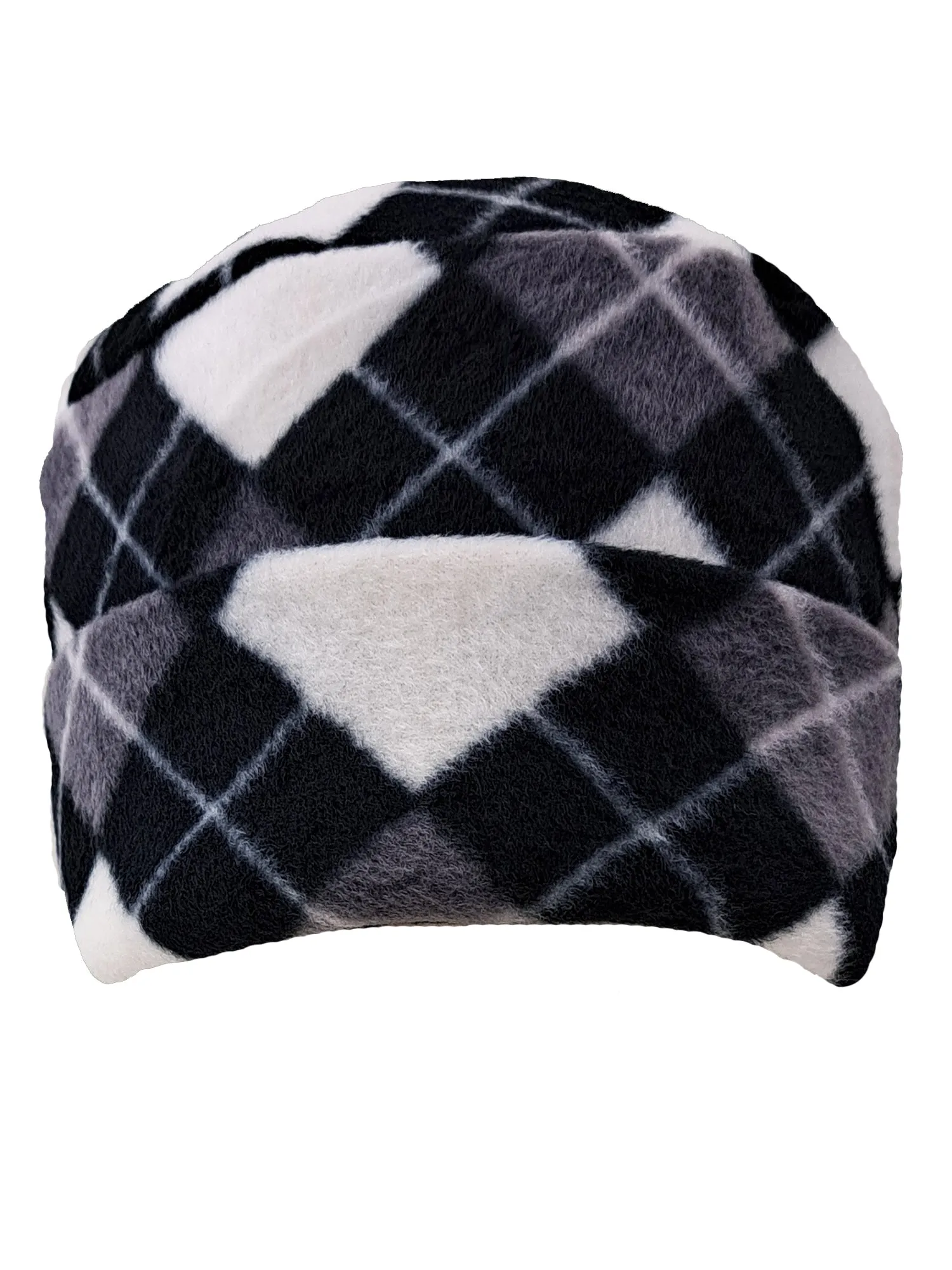 Black White Gray Diamond Pattern Polar Fleece Scarf Gloves Hat Set