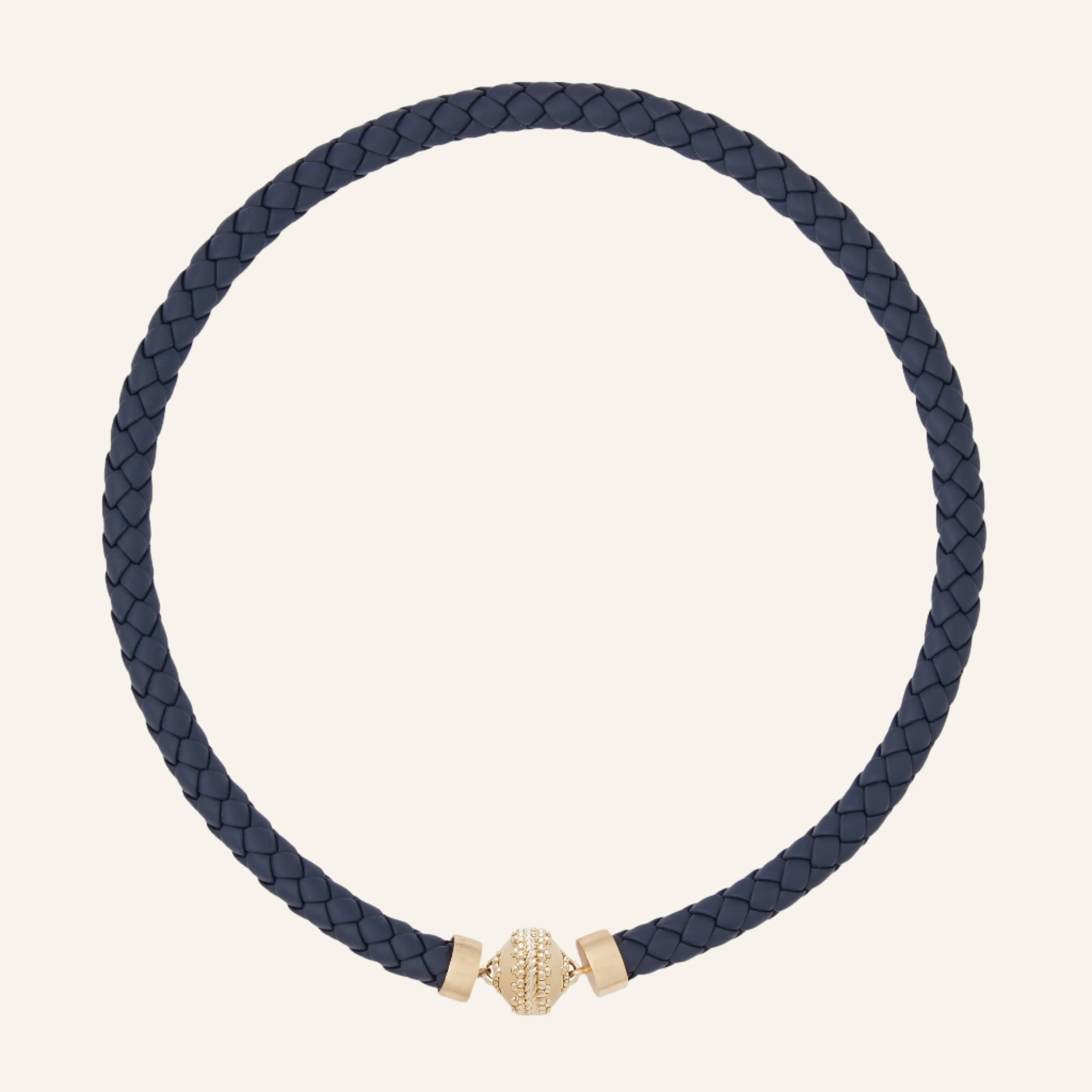 Leather Oxford Blue Necklace