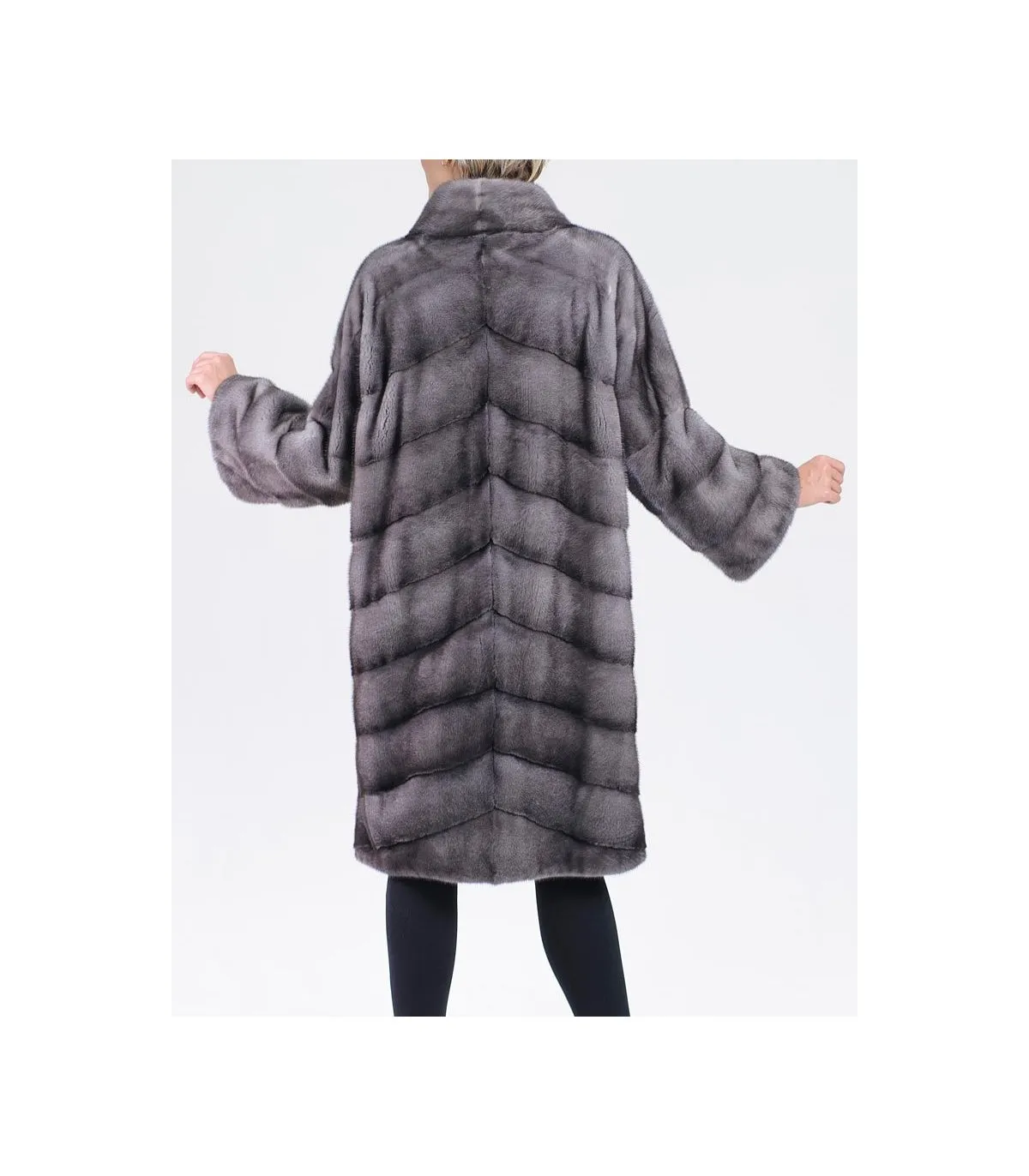 Blue Iris Mink Fur Coat