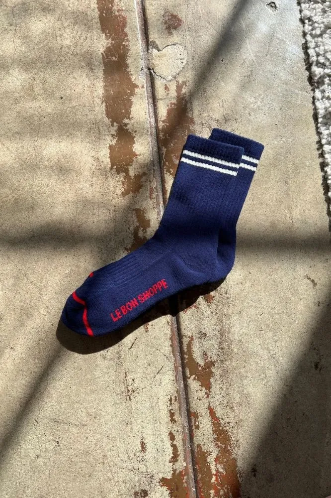 Boyfriend Navy One Size Socks by Le Bon Shoppe