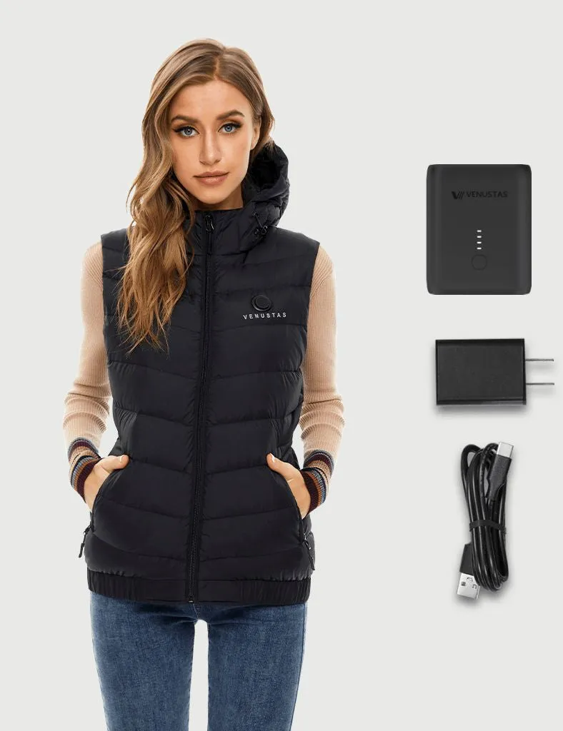 Bundle Deal Women's Heated Down Vest 7.4V With Detachable Hood & EXT - Buy Now