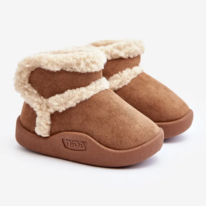 Brown Velcro Snow Boots