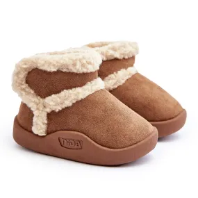 Brown Velcro Snow Boots