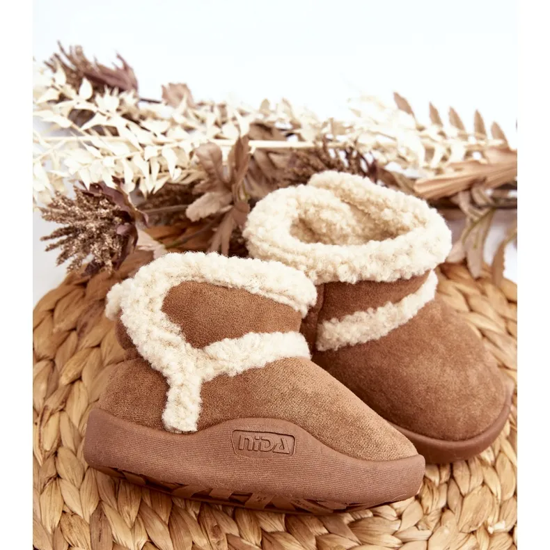 Brown Velcro Snow Boots