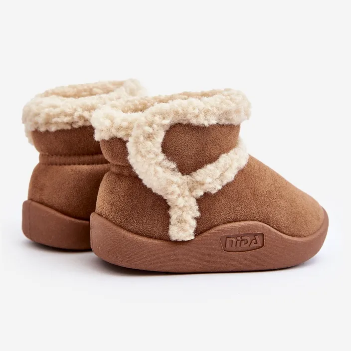 Brown Velcro Snow Boots