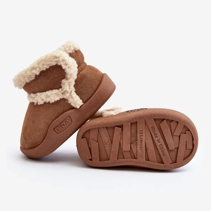 Brown Velcro Snow Boots