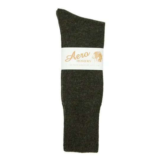 CC41 Dark Green Wool Socks