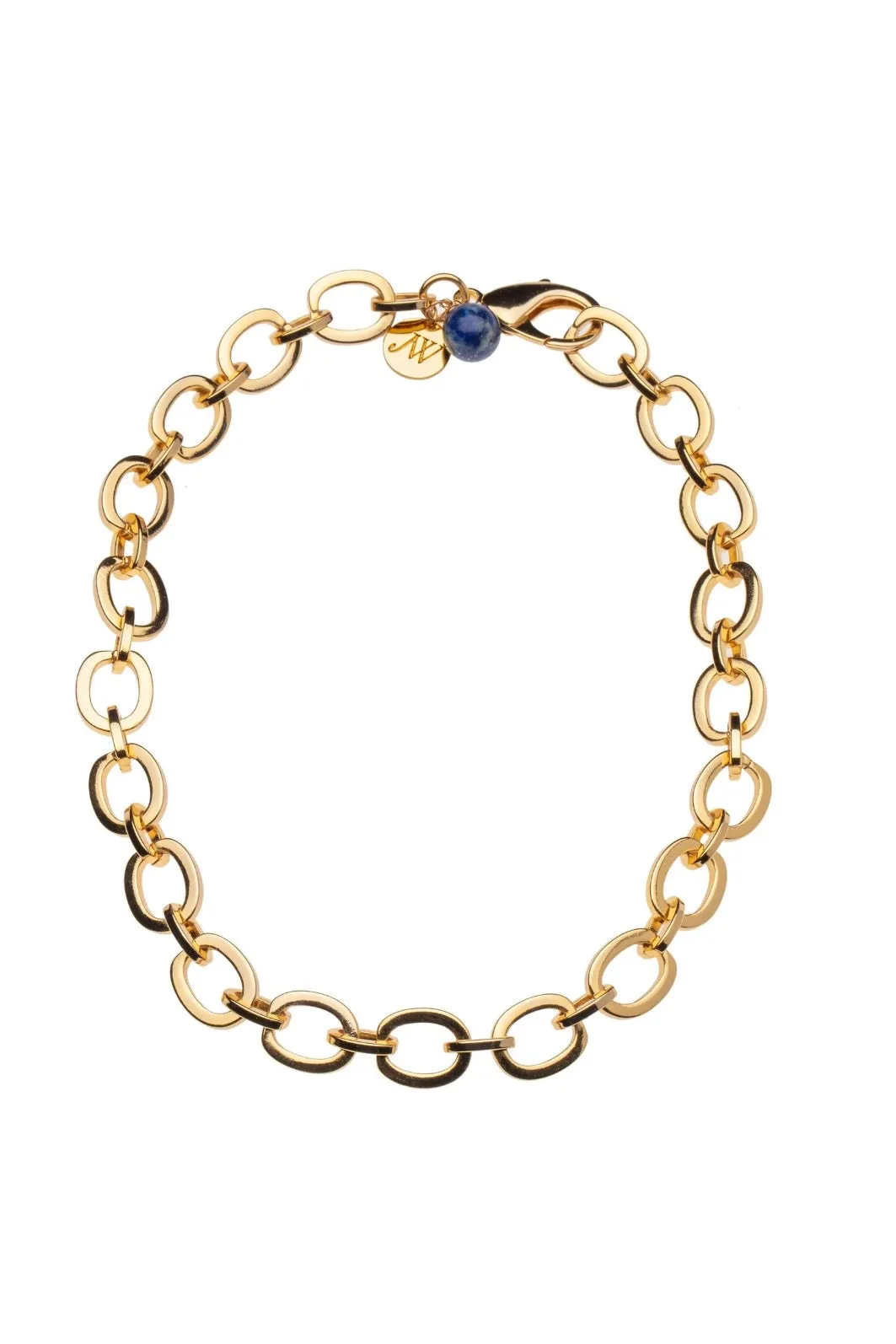 Chain Necklace with Lapis Bead