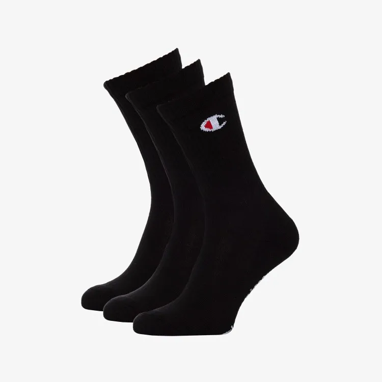 Champion Unisex 3-Pack Black Socks