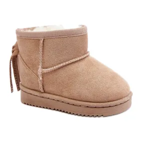 Children's Beige Mikyla Snow Boots With Fringes