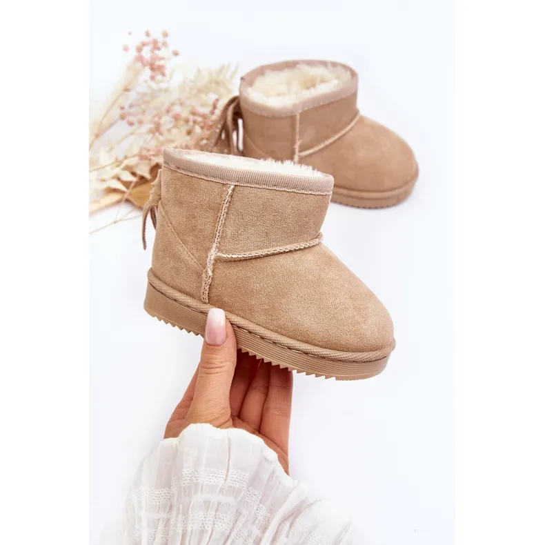 Children's Beige Mikyla Snow Boots With Fringes