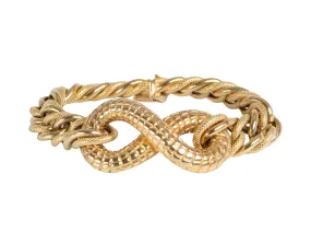 Chunky Gold Bracelet with Snake Scale Texture