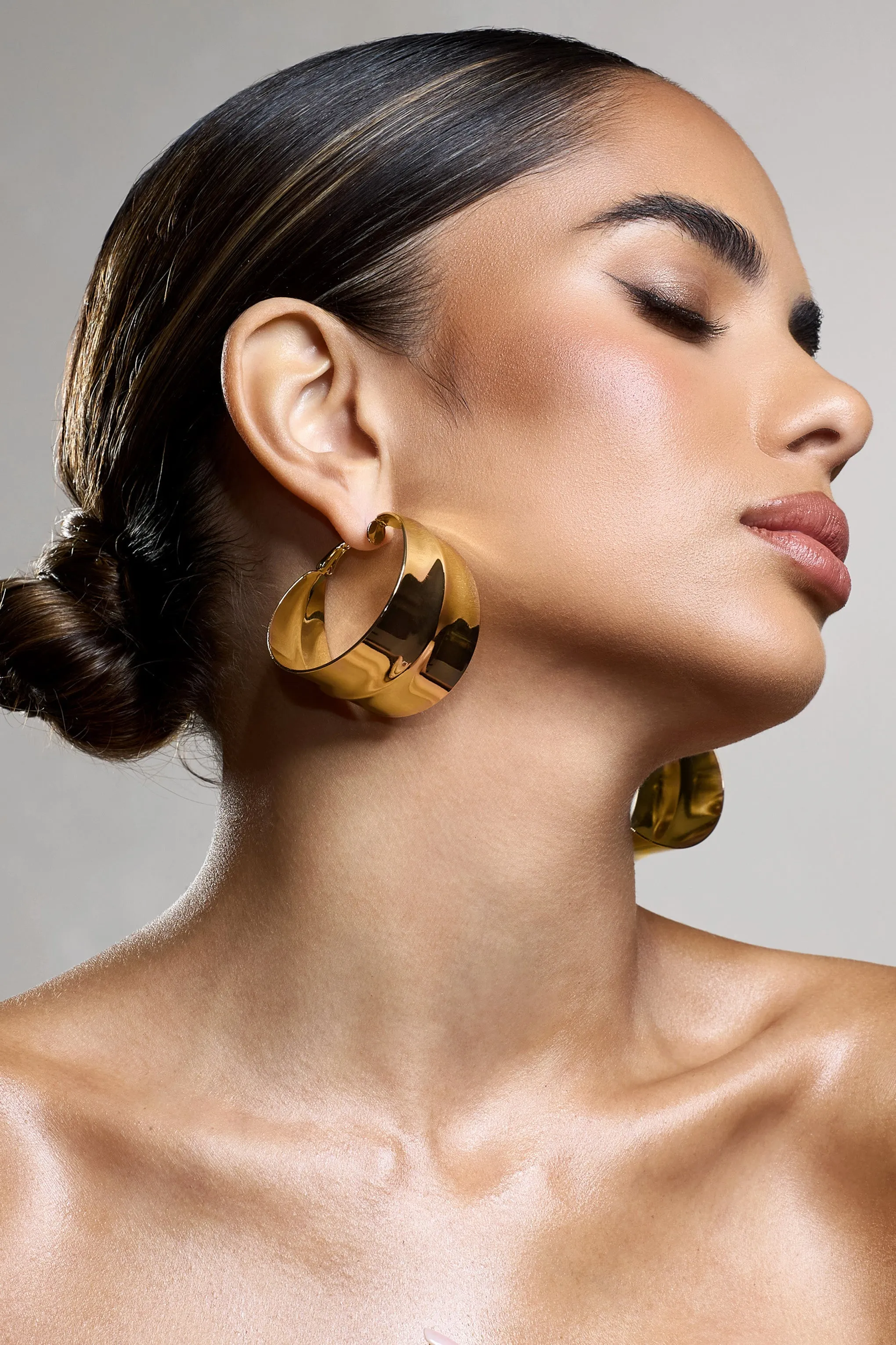 Statement Gold Amberly Chunky Hoop Earrings