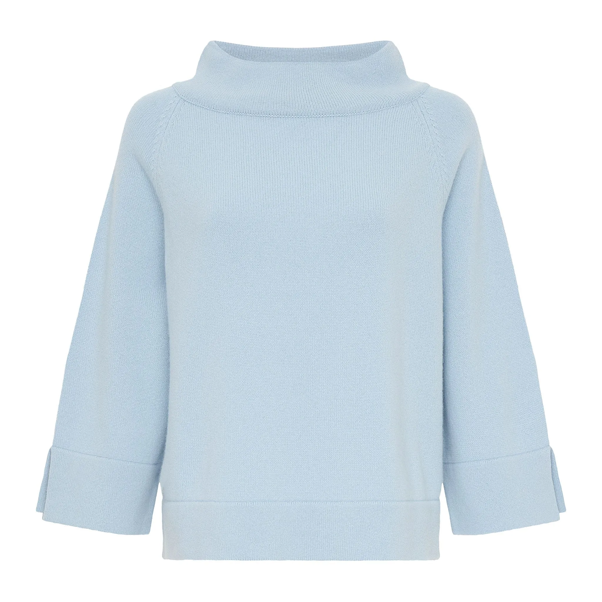 Heathered Blue Classic Couture Petite Scottish Cashmere Sweater