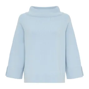 Heathered Blue Classic Couture Petite Scottish Cashmere Sweater