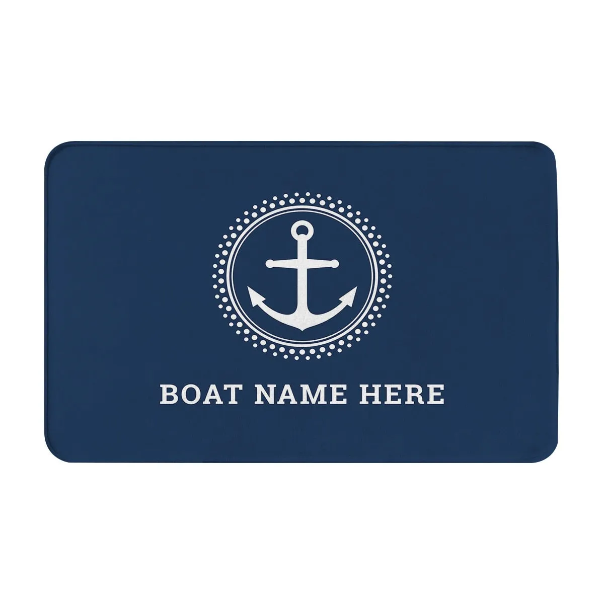 Customizable Dark Blue Nautical Home Kitchen Bathroom Floor Mats