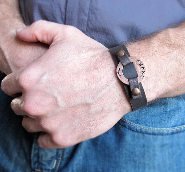 Engraved Men's Adjustable Bracelet