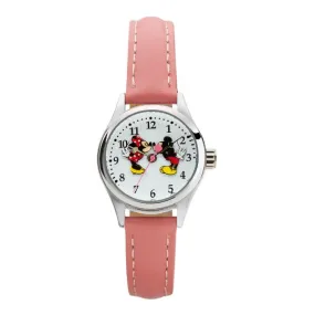 Cute Disney Petite Pink Watch with Mickey & Minnie In Love