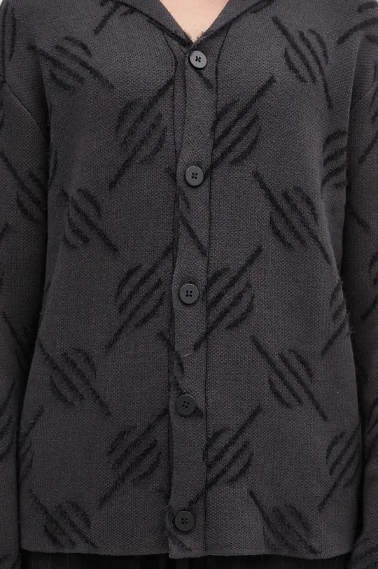 Black Monogram Knit Cardigan for Men - Daily Paper 2421031