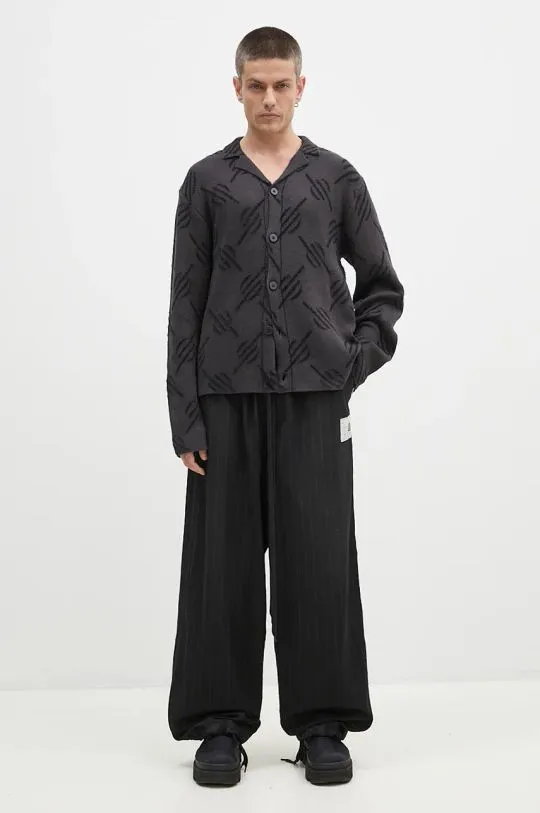 Black Monogram Knit Cardigan for Men - Daily Paper 2421031