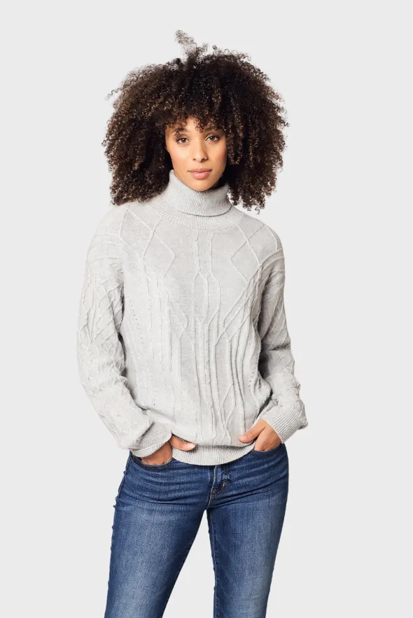 Diamond Knit Turtleneck Cashmere